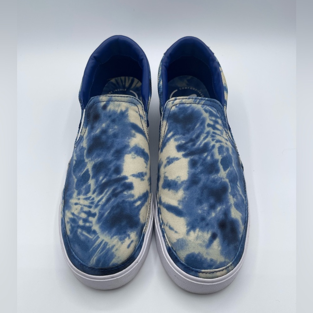 Men Nike Court Legacy Print Slip On Shoes Sneakers Blue White Tie Dye DH1439 901 - Picture 3 of 8